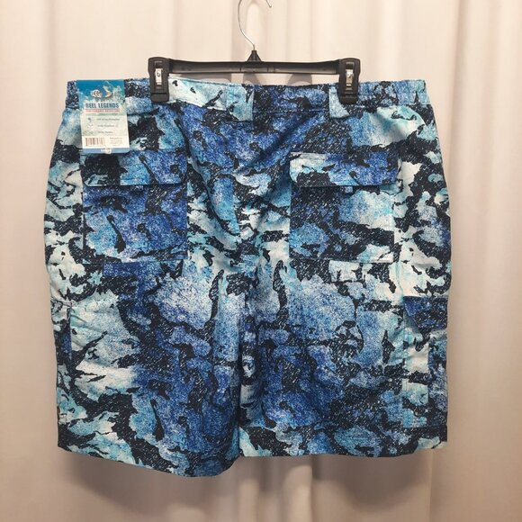 Reel Legends Men’s XX-Large Fishing Shorts Blue Camo Cargo Water Repellent NWT - Picture 4 of 13